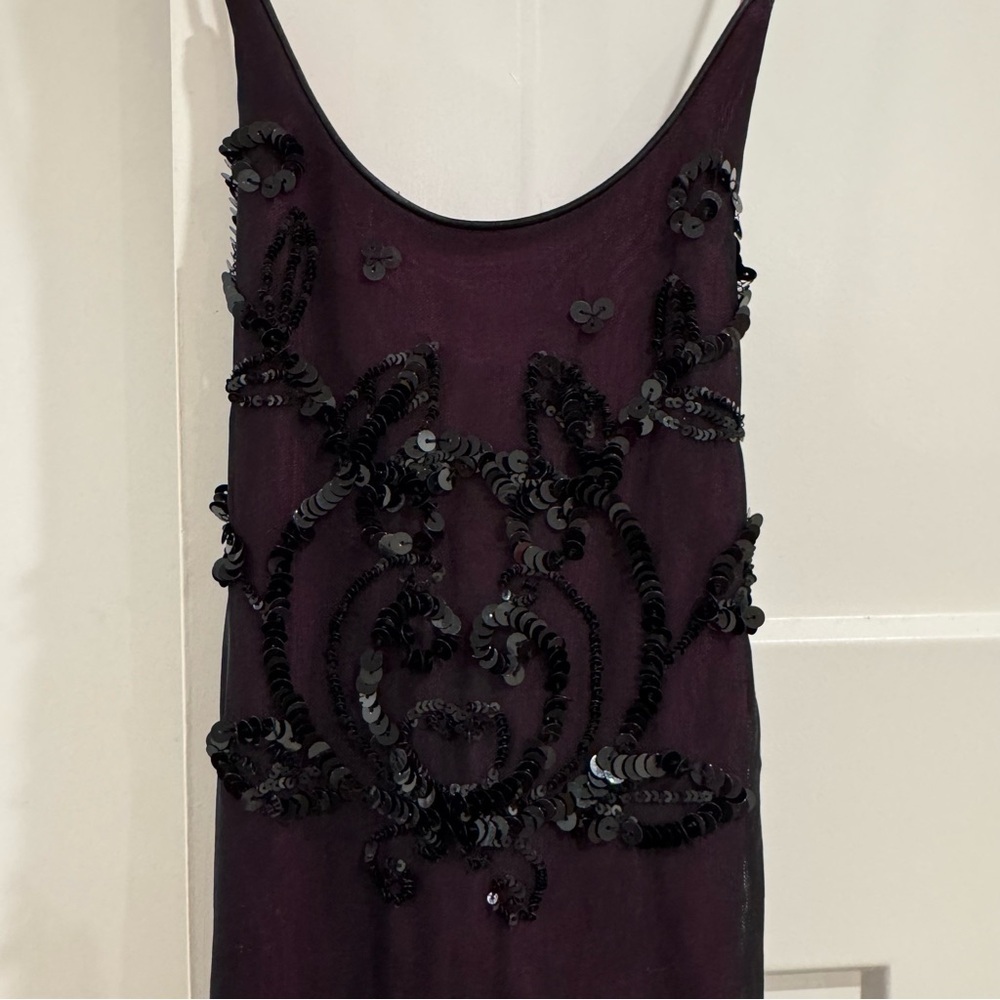 Rimini Black and Purple Sequin Spaghetti Strap Maxi Dress, Size 2 - Picture 2 of 8